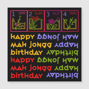 Mah Jongg Seasons Birthday Magnet