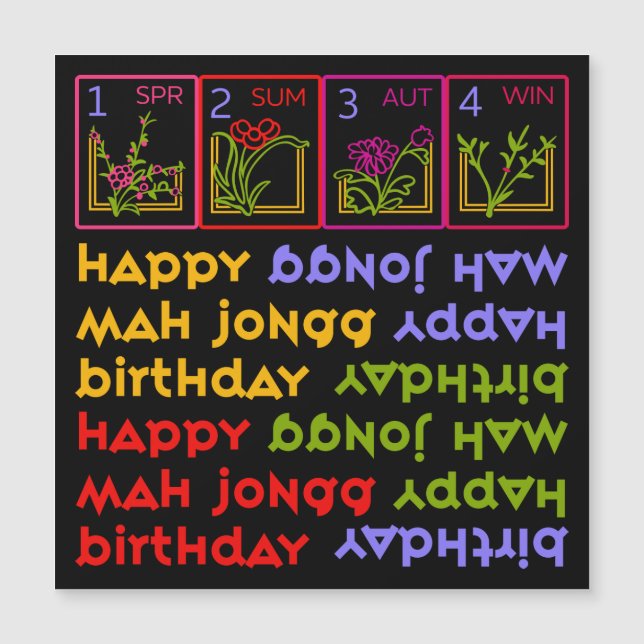Mah Jongg Seasons Birthday Magnet (Front)
