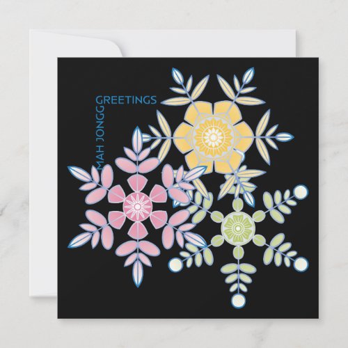 Mah Jongg Snowflake Greetings Flat Card