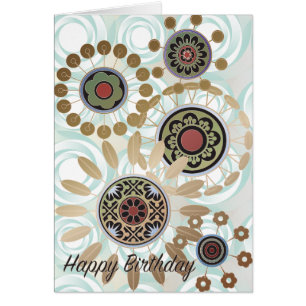 Mah Jongg Starburst Dots Birthday Card