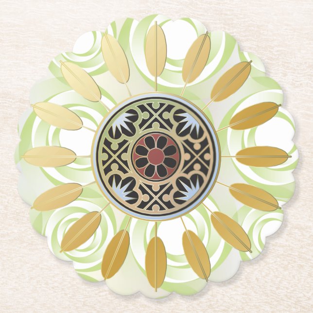 Mah Jongg Starburst Dots Coaster (Front)