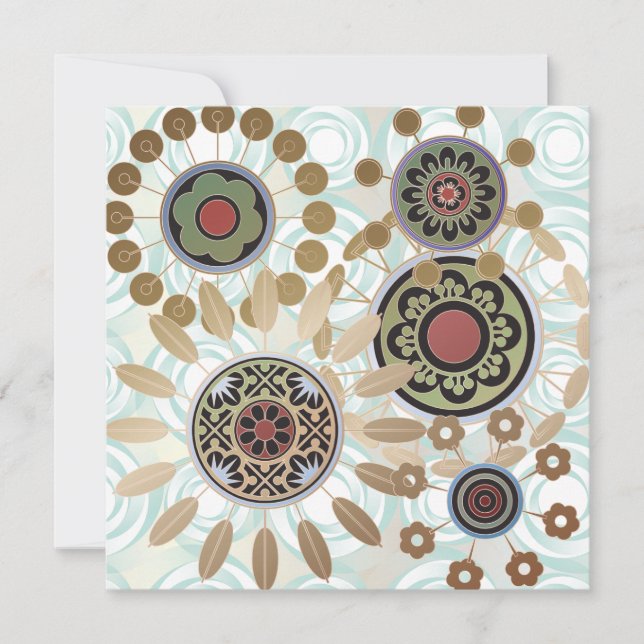 Mah Jongg Starburst Dots Flat Card (Front)