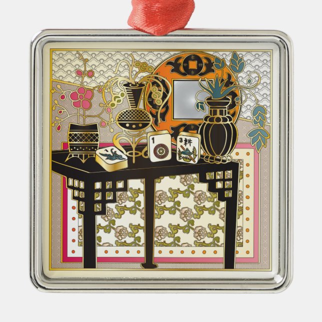 Mah Jongg Table Metal Ornament (Front)