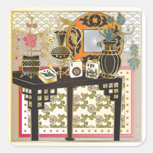 Mah Jongg Table Square Sticker