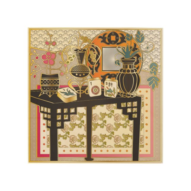 Mah Jongg Table Wood Wall Art (Front)