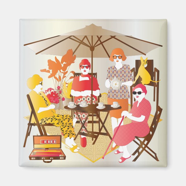 Mah Jongg Tea Party Magnet (Front)