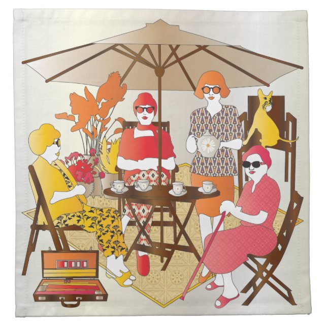 Mah Jongg Tea Party Napkin (Front)