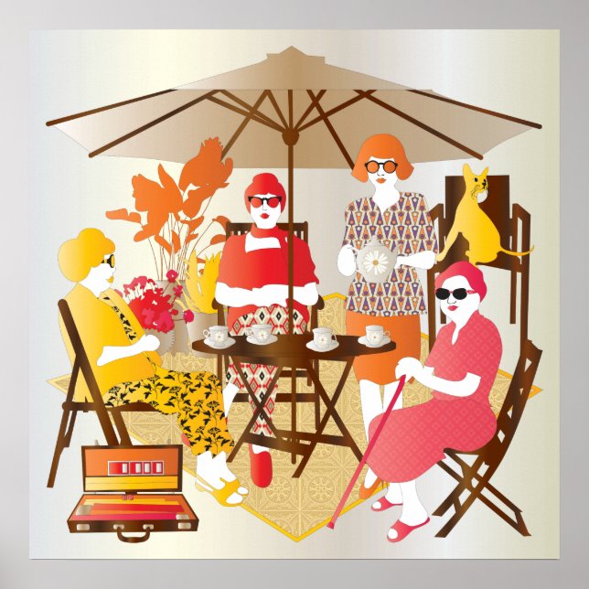 Mah Jongg Tea Party Poster (Front)