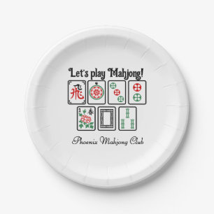 Mah jongg Tiles #1 “Let’s play Mahjong!” Paper Plates
