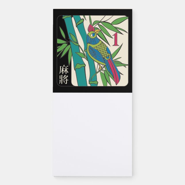 Mah Jongg Tiles Bird Notepad Magnetic (Front)