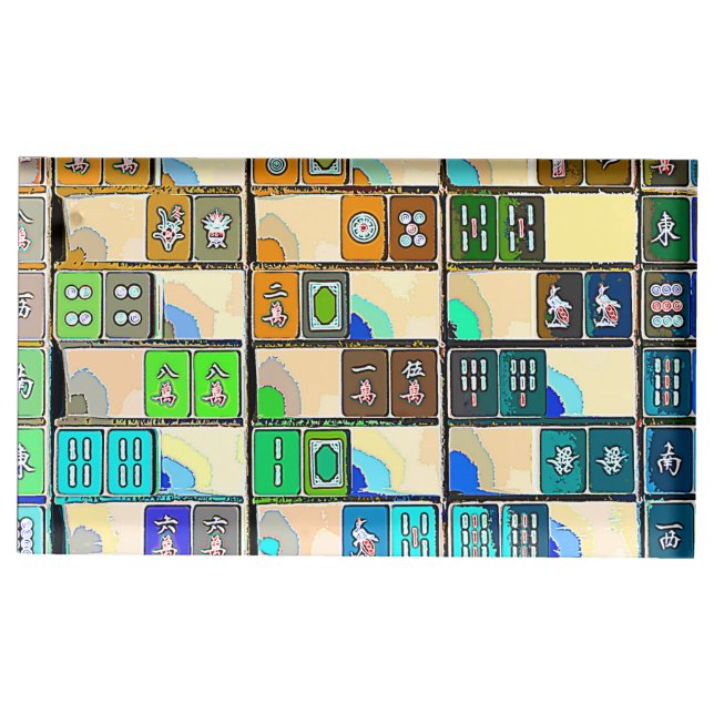 Mah Jongg Tiles Designer Table Card Holder (Front)