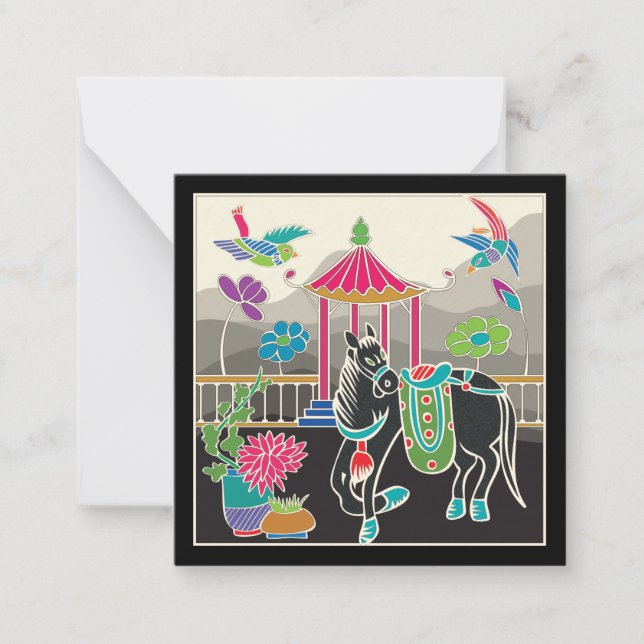 Mah Jongg Tiles Horse Card Small (Front)