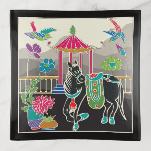 Mah Jongg Tiles Horse Trinket Tray