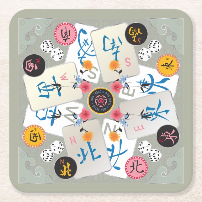 Mah Jongg Winds Coasters (Front)