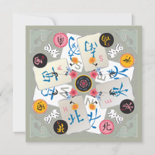 Mah Jongg Winds Flat Card