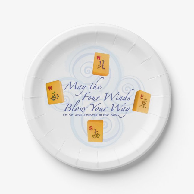 Mah Jongg Winds Paper Plates (Front)