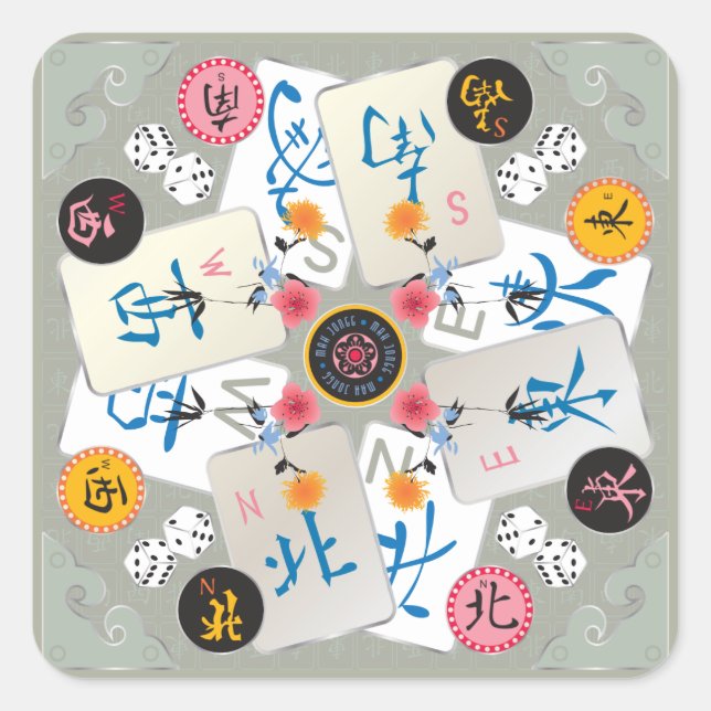 Mah Jongg Winds Stickers (Front)