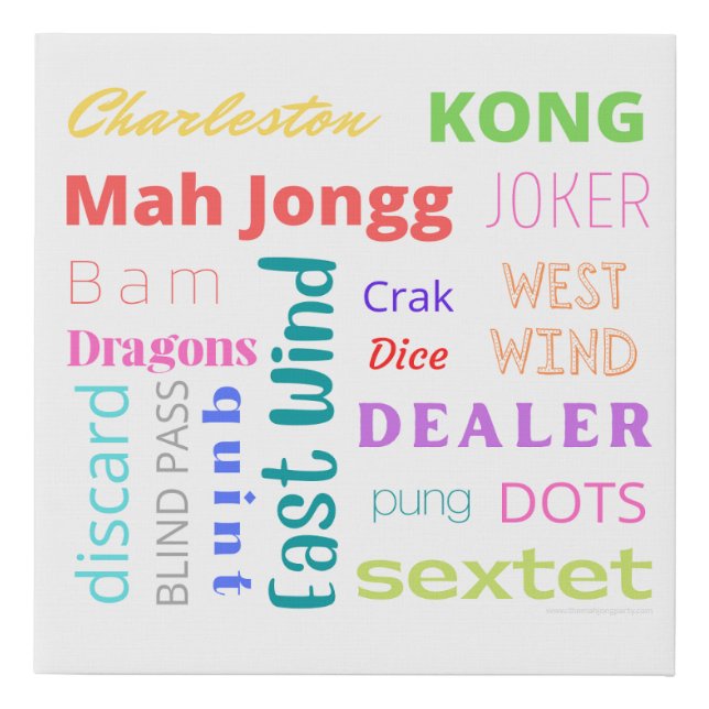 Mah Jongg words on canvas  (Front)