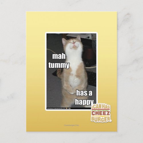 Mah tummy has a happy postcard
