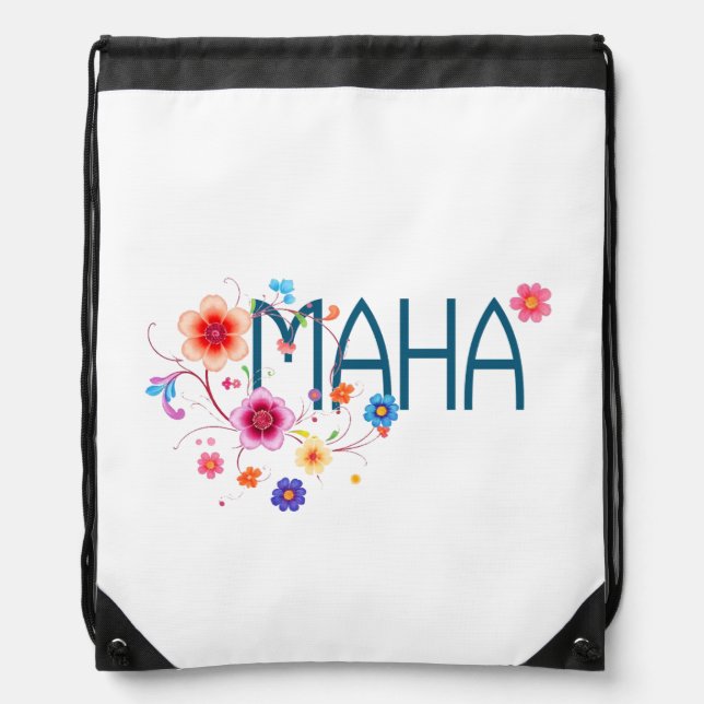 MAHA Floral  Drawstring Bag (Front)