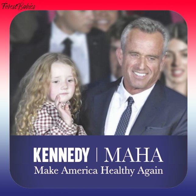MAHA Make America Healthy Again Kennedy Kid 🇺🇸 Square Sticker (Creator Uploaded)