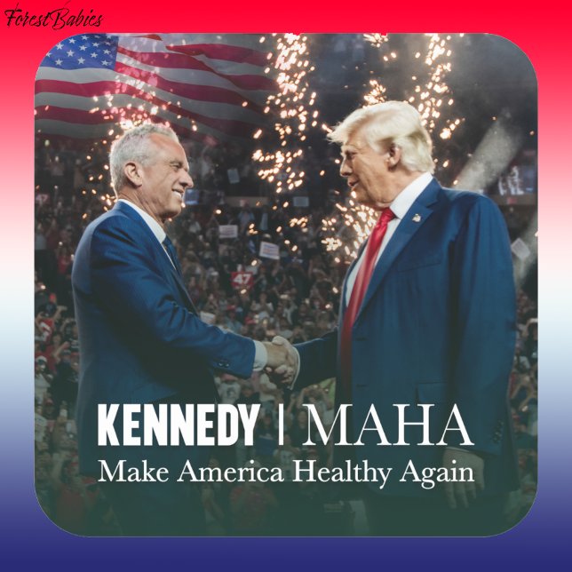 MAHA Make America Healthy Again Kennedy Trump 🇺🇸 Square Sticker (MAHA Make America Healthy Again Robert F Kennedy jr Trump rfk jr Bobby Kennedy Square Sticker 🇺🇸)