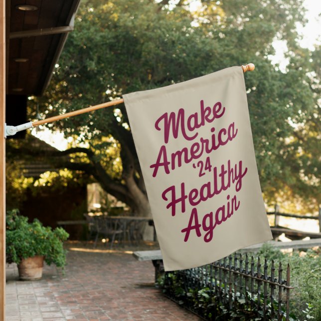 MAHA Make America Healthy Again Patriotic House Flag (In SItu)