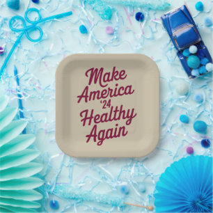 MAHA Make America Healthy Again Patriotic Paper Plates