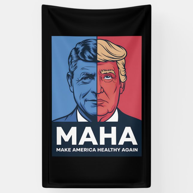 MAHA Make America Healthy Again Trump 2024 Banner (Vertical)