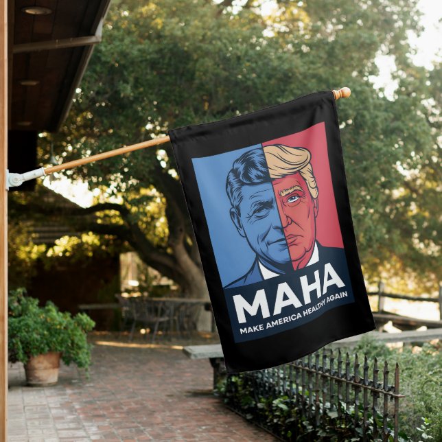 MAHA Make America Healthy Again Trump 2024 House Flag (In SItu)