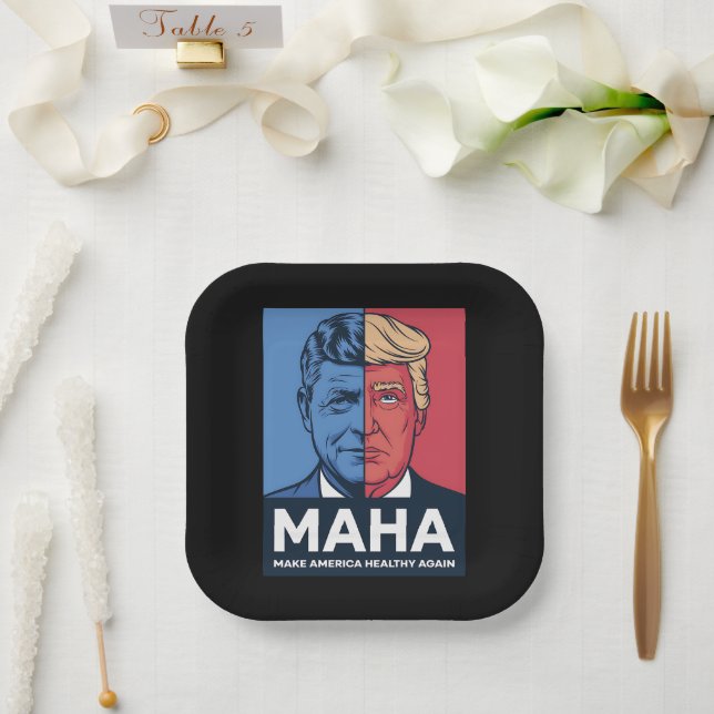 MAHA Make America Healthy Again Trump 2024 Paper Plates (Wedding)