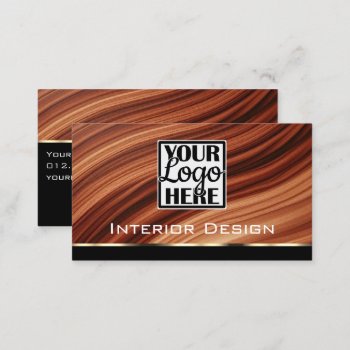 Mahaghoni Texture Wooden Boards Wood Grain Logo Business Card by Favorite_Markeplies at Zazzle