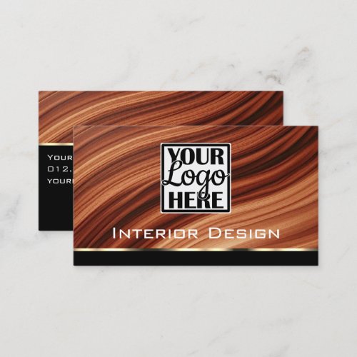 Mahaghoni Texture Wooden Boards Wood Grain Logo Business Card