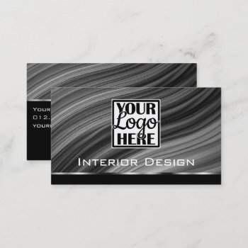 Mahaghoni Texture Wooden Wood Grain Logo Gray  Business Card by Favorite_Markeplies at Zazzle