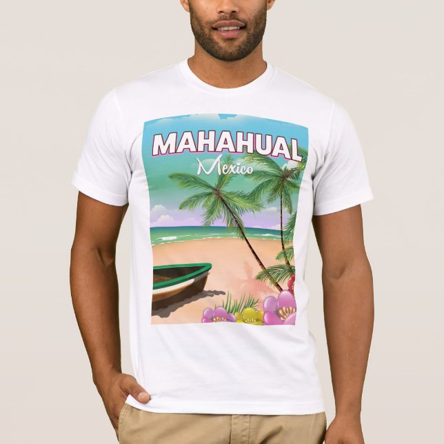 Mahahual Mexican beach poster T-Shirt (Front)