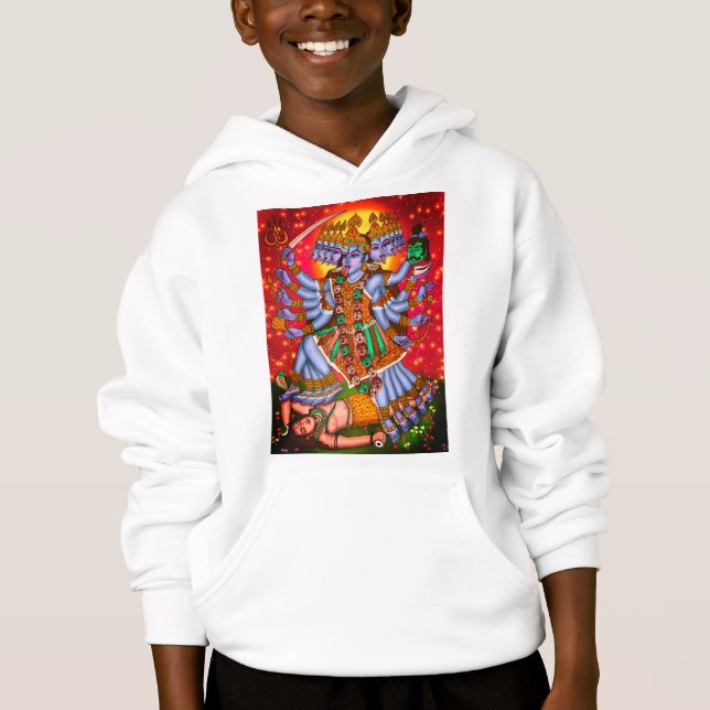 Mahakali Digital Art Hoodie – Spiritual Devotion W (Front)