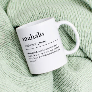 Mahalo Definition Hawaiian Word Dictionary Coffee Mug