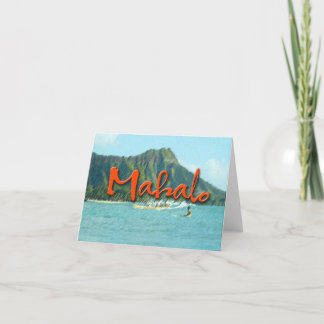 Mahalo Diamond Head Letterpress Thank You Card