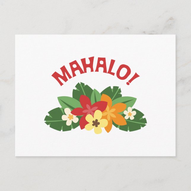 Mahalo Flowers Postcard (Front)