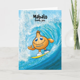 mahalo from sweetyonion thank you card
