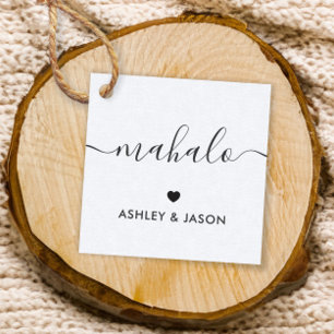 Mahalo Gift Tag, Wedding Thank You Tags, Kraft Favor Tags