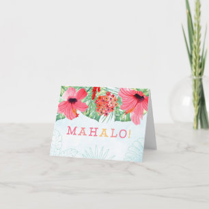 Mahalo greetings card, Mahalo stationery Letterpress Thank You Card