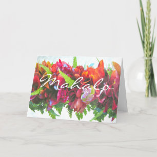 Mahalo Haku Lei Letterpress Thank You Card