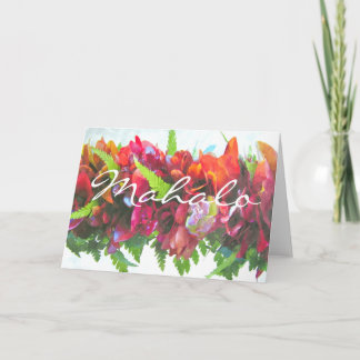 Mahalo Haku Lei Letterpress Thank You Card