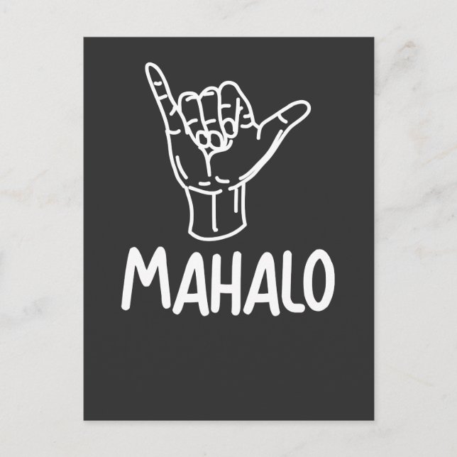 Mahalo Hawaii Gift Hang Loose Postcard (Front)