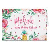 Mahalo Hawaiian Baby Shower Thank You Cards (Front Horizontal)