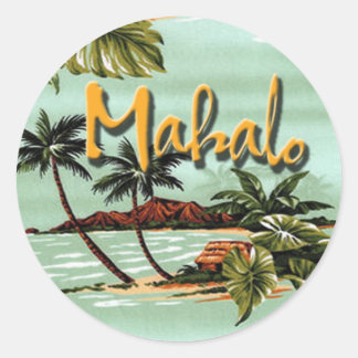 Mahalo Hawaiian Island Classic Round Sticker
