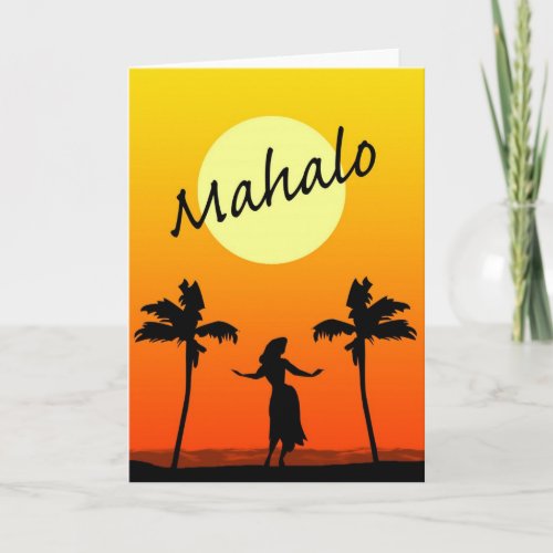 Mahalo Hawaiian Thanks Thank You Card