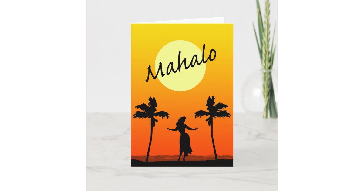 Mahalo Hawaiian Thanks Thank You Card Zazzle