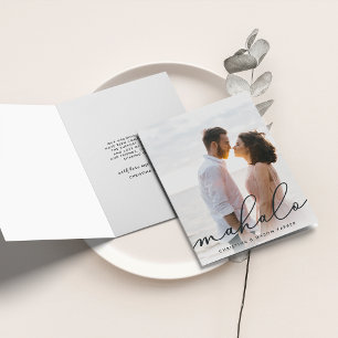 Mahalo Hawaiian Wedding Photo Thank You Card